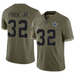 Men's Troy Pride Jr. Dallas Cowboys No.32 Limited 2022 Salute To Service Jersey - Olive