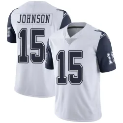 Men's Tyler Johnson Dallas Cowboys No.15 Limited Color Rush Vapor Untouchable Jersey - White