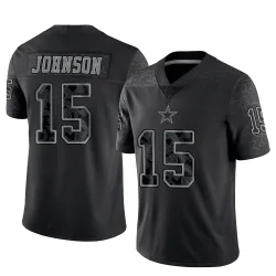 Men's Tyler Johnson Dallas Cowboys No.15 Limited Reflective Jersey - Black