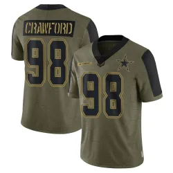 Men's Tyrone Crawford Dallas Cowboys No.98 Limited 2021 Salute To Service Jersey - Olive