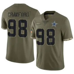 Men's Tyrone Crawford Dallas Cowboys No.98 Limited 2022 Salute To Service Jersey - Olive