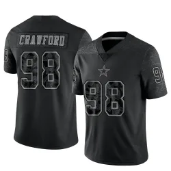 Men's Tyrone Crawford Dallas Cowboys No.98 Limited Reflective Jersey - Black