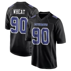 Men's Tyrus Wheat Dallas Cowboys No.90 Game Carbon Fashion Jersey - Black