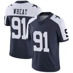 Men's Tyrus Wheat Dallas Cowboys No.91 Limited Alternate Vapor Untouchable Jersey - Navy