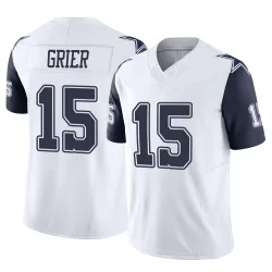 Men's Will Grier Dallas Cowboys No.15 Limited 2nd Alternate Vapor F.U.S.E. Jersey - White