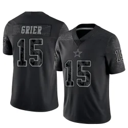 Men's Will Grier Dallas Cowboys No.15 Limited Reflective Jersey - Black
