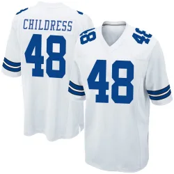 Men's Zion Childress Dallas Cowboys No.48 Game Jersey - White