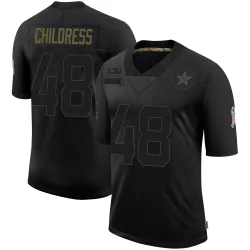 Men's Zion Childress Dallas Cowboys No.48 Limited 2020 Salute To Service Jersey - Black