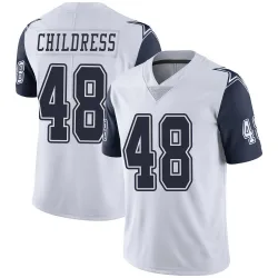 Men's Zion Childress Dallas Cowboys No.48 Limited Color Rush Vapor Untouchable Jersey - White