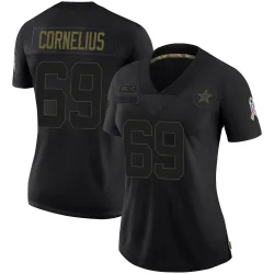 Women's Ajani Cornelius Dallas Cowboys No.69 Limited 2020 Salute To Service Jersey - Black