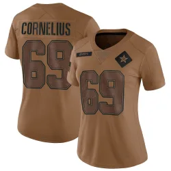 Women's Ajani Cornelius Dallas Cowboys No.69 Limited 2023 Salute To Service Jersey - Brown