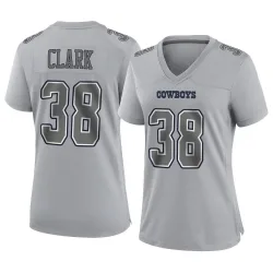 Women's Alijah Clark Dallas Cowboys No.38 Game Atmosphere Fashion Jersey - Gray