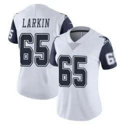 Women's Austin Larkin Dallas Cowboys No.65 Limited Color Rush Vapor Untouchable Jersey - White