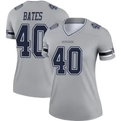 Women's Bill Bates Dallas Cowboys No.40 Legend Inverted Jersey - Gray