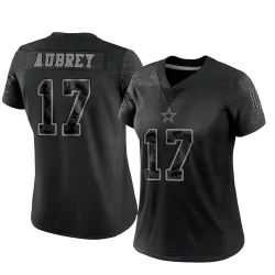 Women's Brandon Aubrey Dallas Cowboys No.17 Limited Reflective Jersey - Black