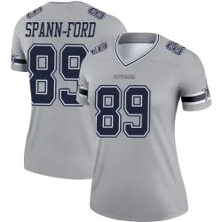 Women's Brevyn Spann-Ford Dallas Cowboys No.89 Legend Inverted Jersey - Gray