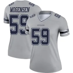 Women's Brock Mogensen Dallas Cowboys No.59 Legend Inverted Jersey - Gray