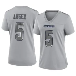Women's Bryan Anger Dallas Cowboys No.5 Game Atmosphere Fashion Jersey - Gray