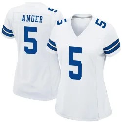 Women's Bryan Anger Dallas Cowboys No.5 Game Jersey - White