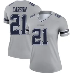 Women's Caelen Carson Dallas Cowboys No.21 Legend Inverted Jersey - Gray