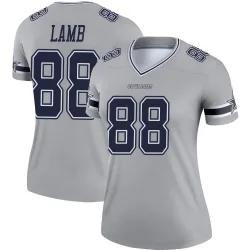 Women's CeeDee Lamb Dallas Cowboys No.88 Legend Inverted Jersey - Gray