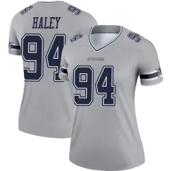 Women's Charles Haley Dallas Cowboys No.94 Legend Inverted Jersey - Gray