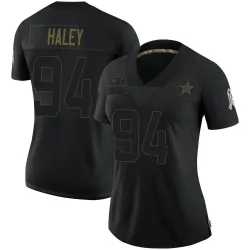 Women's Charles Haley Dallas Cowboys No.94 Limited 2020 Salute To Service Jersey - Black