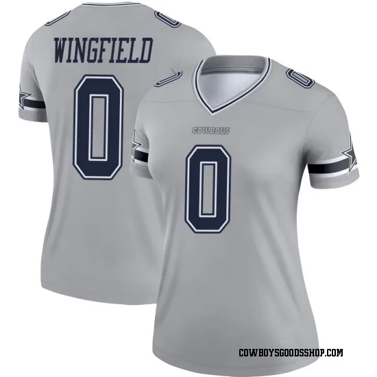 Women's DJ Wingfield Dallas Cowboys No.0 Legend Inverted Jersey - Gray