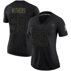 Women's D.J. Withers Dallas Cowboys No.59 Limited 2020 Salute To Service Jersey - Black