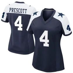 Women's Dak Prescott Dallas Cowboys No.4 Game Alternate Jersey - Navy
