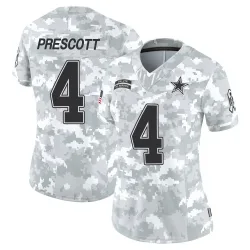 Women's Dak Prescott Dallas Cowboys No.4 Limited 2024 Salute to Service Jersey - Arctic Camo