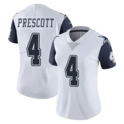Women's Dak Prescott Dallas Cowboys No.4 Limited Color Rush Vapor Untouchable Jersey - White