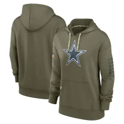 Women's Dallas Cowboys No. 2022 Salute to Service Performance Pullover Hoodie - Olive