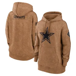 Women's Dallas Cowboys No. 2023 Salute to Service Pullover Hoodie - Brown