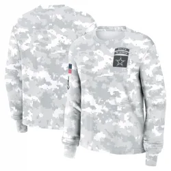 Women's Dallas Cowboys No. 2024 Salute To Service Long Sleeve T-Shirt - Arctic Camo