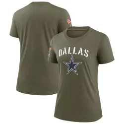 Women's Dallas Cowboys No. Legend 2022 Salute To Service T-Shirt - Olive