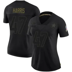 Women's Darius Harris Dallas Cowboys No.47 Limited 2020 Salute To Service Jersey - Black