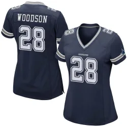 Women's Darren Woodson Dallas Cowboys No.28 Game Team Color Jersey - Navy