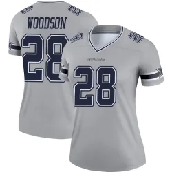 Women's Darren Woodson Dallas Cowboys No.28 Legend Inverted Jersey - Gray