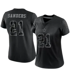Women's Deion Sanders Dallas Cowboys No.21 Limited Reflective Jersey - Black