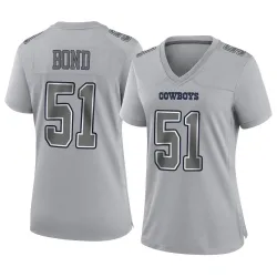 Women's Devante Bond Dallas Cowboys No.51 Game Atmosphere Fashion Jersey - Gray