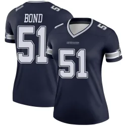 Women's Devante Bond Dallas Cowboys No.51 Legend Jersey - Navy