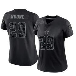 Women's Devin Moore Dallas Cowboys No.29 Limited Reflective Jersey - Black