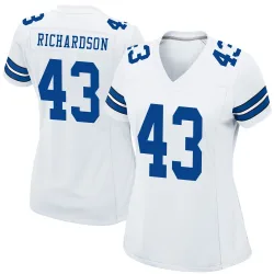 Women's Dominic Richardson Dallas Cowboys No.43 Game Jersey - White