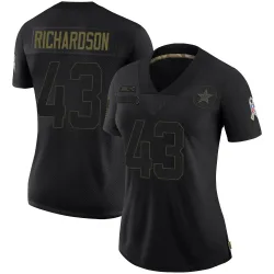 Women's Dominic Richardson Dallas Cowboys No.43 Limited 2020 Salute To Service Jersey - Black