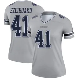 Women's Donovan Ezeiruaku Dallas Cowboys No.41 Legend Inverted Jersey - Gray