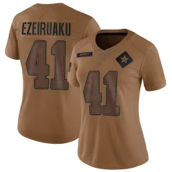 Women's Donovan Ezeiruaku Dallas Cowboys No.41 Limited 2023 Salute To Service Jersey - Brown
