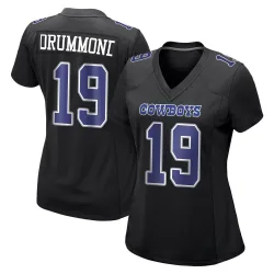 Women's Dontario Drummond Dallas Cowboys No.19 Game Carbon Fashion Jersey - Black