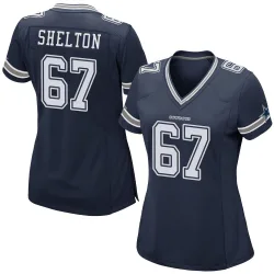 Women's Drew Shelton Dallas Cowboys No.67 Game Team Color Jersey - Navy