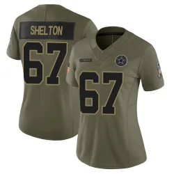 Women's Drew Shelton Dallas Cowboys No.67 Limited 2025 Salute to Service Jersey - Olive